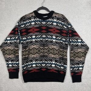 Vintage London Fog Sweater Mens Medium Aztec Southwest Geometric USA 90s